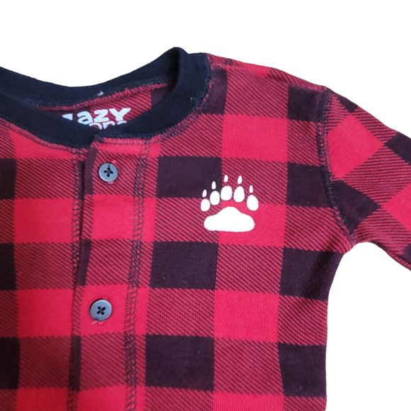 Lazy One Alaska Kids Unisex Red Plaid Bear Cheeks FlapJack Size 2T - Picture 5 of 7